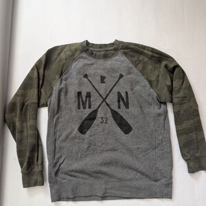 Gray and Green Graphic Sweatshirt